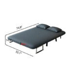 Convertible Tri-Fold Sofa Bed with Adjustable Backrest & Pillow - Image 10