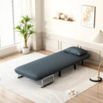 Convertible Tri-Fold Sofa Bed with Adjustable Backrest & Pillow - Image 12