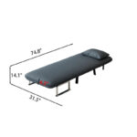 Convertible Tri-Fold Sofa Bed with Adjustable Backrest & Pillow - Image 21