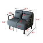 Convertible Tri-Fold Sofa Bed with Adjustable Backrest & Pillow - Image 34