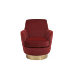 Velvet Soft Fabric Swivel Barrel Chair - 28.3 x 29.3 x 32.7 - Image 2