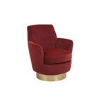 Velvet Soft Fabric Swivel Barrel Chair - 28.3 x 29.3 x 32.7 - Image 3