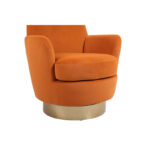 Velvet Soft Fabric Swivel Barrel Chair - 28.3 x 29.3 x 32.7 - Image 26