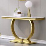 Modern Console Tables With Metal U Base and Gloss texture top - Image 20