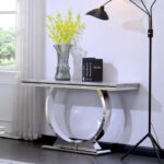 Modern Console Tables With Metal U Base and Gloss texture top - Image 21