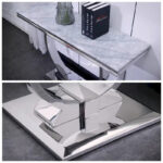 Modern Console Tables With Metal U Base and Gloss texture top - Image 14