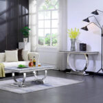 Modern Console Tables With Metal U Base and Gloss texture top - Image 15