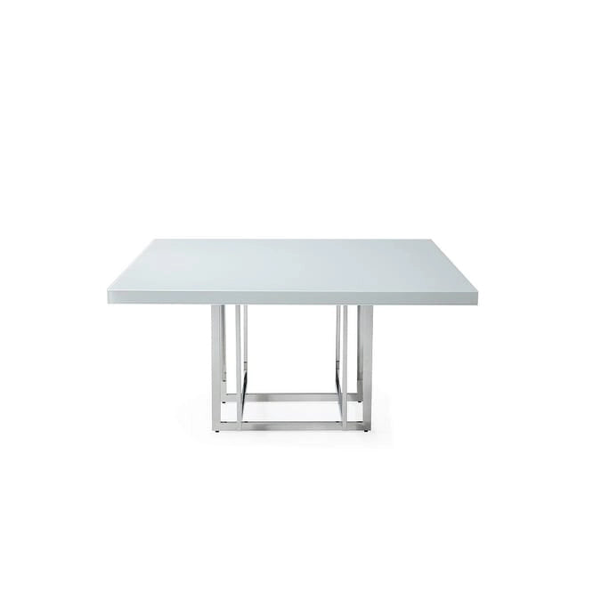9262214316191_557885 Square White Lacquer Tabletop with Medal Base - Image 1