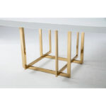 Square White Lacquer Tabletop with Medal Base - Image 5