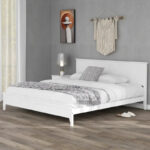 Modern White Solid Wood Platform Bed - Image 7
