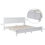Modern White Solid Wood Platform Bed - Image 8
