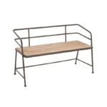 Metal Bench with Wood Seat - Black - . - 18Wx45Lx28H - Image 4
