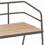 Metal Bench with Wood Seat - Black - . - 18Wx45Lx28H - Image 5