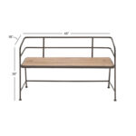 Metal Bench with Wood Seat - Black - . - 18Wx45Lx28H - Image 6