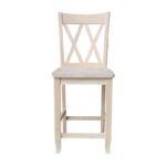 Unfinished Double X-back Stool - Image 5
