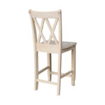 Unfinished Double X-back Stool - Image 7