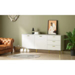 3 Drawer 69 W Chest&Dresser With Metal Handles&Legs - Image 2