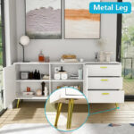 3 Drawer 69 W Chest&Dresser With Metal Handles&Legs - Image 3