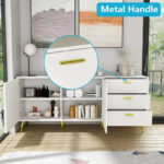 3 Drawer 69 W Chest&Dresser With Metal Handles&Legs - Image 4