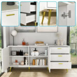 3 Drawer 69 W Chest&Dresser With Metal Handles&Legs - Image 5