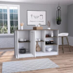 Ginger 59-inch Wide Kitchen Island with 3 Open Shelves and 2 Cabinets - Image 4