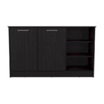 Ginger 59-inch Wide Kitchen Island with 3 Open Shelves and 2 Cabinets - Image 10