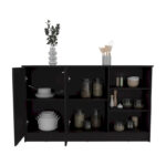 Ginger 59-inch Wide Kitchen Island with 3 Open Shelves and 2 Cabinets - Image 12