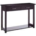 Entryway Console Sofa Occasional Table with Drawers, Espresso - Image 4