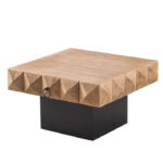 Three-dimensional Embossed Pattern Square Retro Coffee Table - Image 5