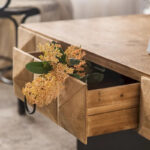Three-dimensional Embossed Pattern Square Retro Coffee Table - Image 6