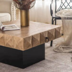 Three-dimensional Embossed Pattern Square Retro Coffee Table - Image 9