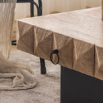 Three-dimensional Embossed Pattern Square Retro Coffee Table - Image 10