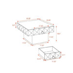 Three-dimensional Embossed Pattern Square Retro Coffee Table - Image 11