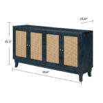 Modern Accent Storage Cabinet Sideboard Wooden Cabinet Console Table with 4 Doors and Adjustable Shelves - Image 3