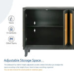Modern Accent Storage Cabinet Sideboard Wooden Cabinet Console Table with 4 Doors and Adjustable Shelves - Image 12