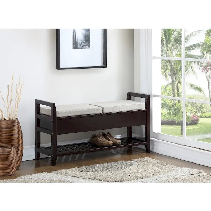 9283561259167_557844 Jessup Espresso Storage Shoe Bench - Image 1