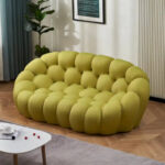 2-Seat Bubble Curved Lazy Sofa Honeycomb Shaped with 3D Textile Fabric for Living Room - Image 29