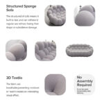 2-Seat Bubble Curved Lazy Sofa Honeycomb Shaped with 3D Textile Fabric for Living Room - Image 18