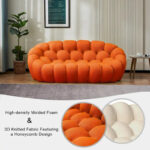 2-Seat Bubble Curved Lazy Sofa Honeycomb Shaped with 3D Textile Fabric for Living Room - Image 24