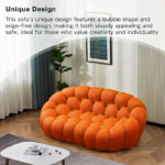 2-Seat Bubble Curved Lazy Sofa Honeycomb Shaped with 3D Textile Fabric for Living Room - Image 25