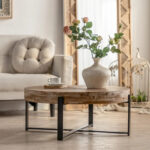 31.29 Modern Retro Splicing Round Coffee Table - Image 5