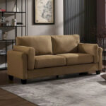 Modern Double Arm Sofa,Deep Seat Couch,Pillowed Back Cushions,Durable Upholstered Fabric - Image 4