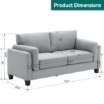 Modern Double Arm Sofa,Deep Seat Couch,Pillowed Back Cushions,Durable Upholstered Fabric - Image 30