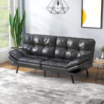 Modern Linen Futon with Memory Foam and Adjustable Armrests - Image 37