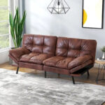Modern Linen Futon with Memory Foam and Adjustable Armrests - Image 26