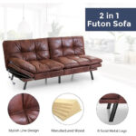 Modern Linen Futon with Memory Foam and Adjustable Armrests - Image 28