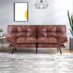 Modern Linen Futon with Memory Foam and Adjustable Armrests - Image 34