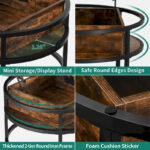 Round Lift Top Extendable Frame Coffee Table with Hide Storage - Image 15