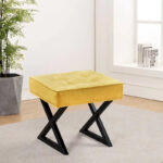 Textured Velvet Ottoman Vanity Stool 18X18X17 - Image 39