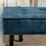 Textured Velvet Ottoman Vanity Stool 18X18X17 - Image 14